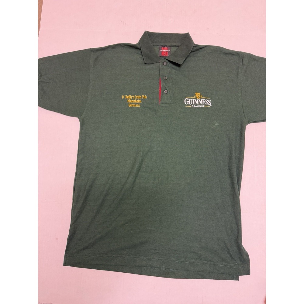 Guinness‎ draught beer, germany irish pub ss polo shirt, green, men's large